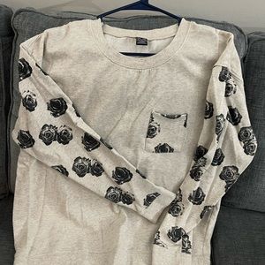 Floral Print Crew Neck Sweater